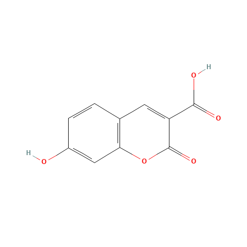 7-HYDROXYCOUMARIN-3-CARBOXYLIC ACID (CAS: 779-27-1) - Chemical Structure and Molecular Formula 