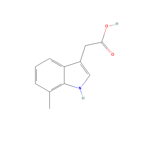 7-METHYLINDOLE-3-ACETIC ACID (CAS: 5435-36-9) - Chemical Structure and Molecular Formula 