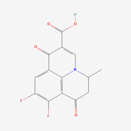 8,9-DIFLUORO-5-METHYL-1,7-DIOXO-6,7-DIHYDRO-1H,5H-PYRIDO[3,2,1-IJ]QUINOLINE-2-CARBOXYLIC ACID (CAS: 306935-69-3) - Chemical Structure and Molecular Formula 