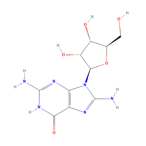 8-AMINOGUANOSINE (CAS: 3868-32-4) - Chemical Structure and Molecular Formula 