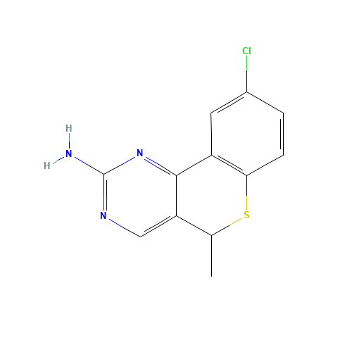 9-CHLORO-5-METHYL-5H-BENZO[5,6]THIINO[4,3-D]PYRIMIDIN-2-AMINE (CAS: 254429-65-7) - Chemical Structure and Molecular Formula 