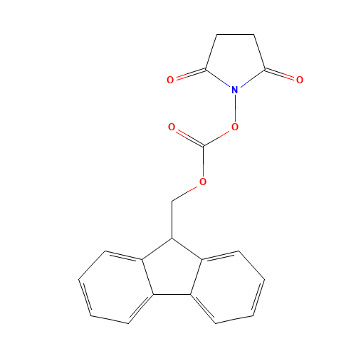 N-(9-Fluorenylmethoxycarbonyloxy)succinimide (CAS: 82911-69-1) - Chemical Structure and Molecular Formula 