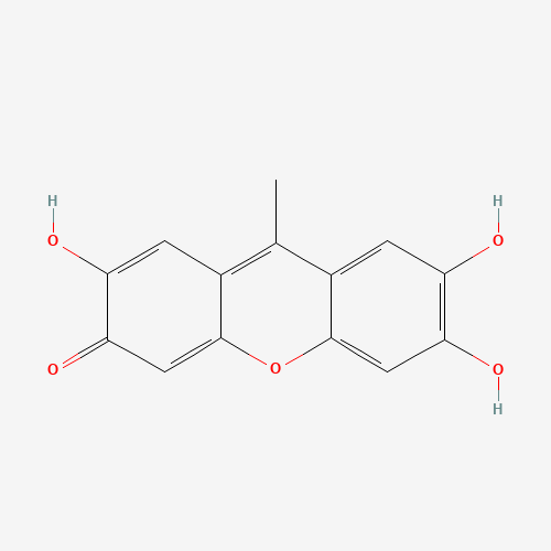 9-METHYL-2,3,7-TRIHYDROXY-6-FLUORONE HEMISULFATE (CAS: 5407-46-5) - Chemical Structure and Molecular Formula 