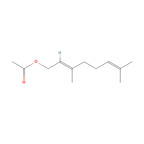 Geranyl acetate (CAS: 105-87-3) - Chemical Structure and Molecular Formula 
