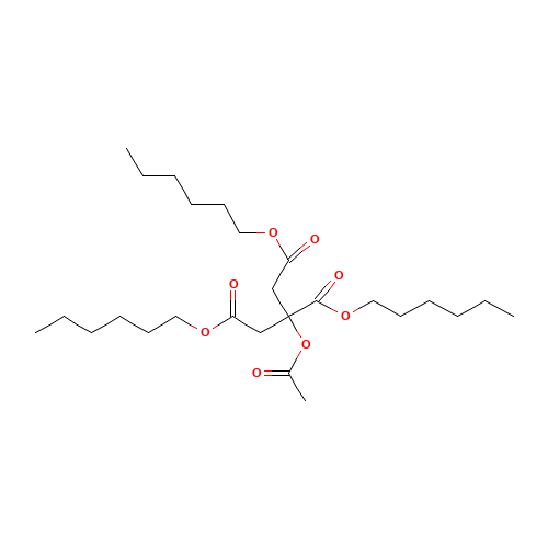 Trihexyl O-acetylcitrate (CAS: 24817-92-3) - Chemical Structure and Molecular Formula 