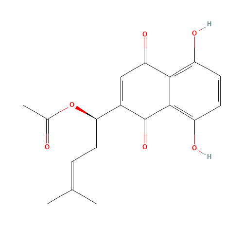 ACETYLSHIKONIN (CAS: 24502-78-1) - Chemical Structure and Molecular Formula 