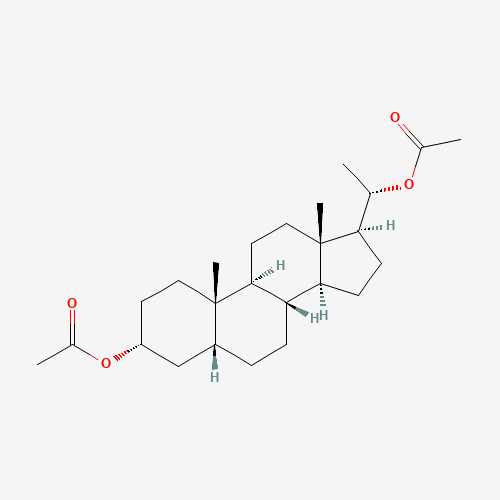 (20S)-5-beta-pregnane-3alpha,20-diol diacetate (CAS: 1174-69-2) - Chemical Structure and Molecular Formula 