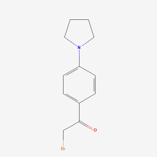 ALPHA-BROMO-4-(1-PYRROLIDINO)ACETOPHENONE (CAS: 216144-18-2) - Chemical Structure and Molecular Formula 