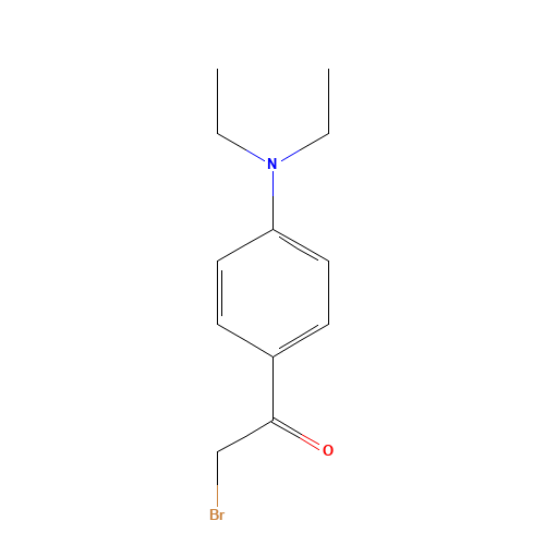 ALPHA-BROMO-4-(DIETHYLAMINO)ACETOPHENONE (CAS: 207986-25-2) - Chemical Structure and Molecular Formula 