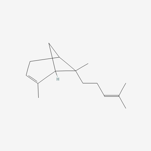2,6-dimethyl-6-(4-methyl-3-pentenyl)bicyclo[3.1.1]hept-2-ene (CAS: 17699-05-7) - Chemical Structure and Molecular Formula 