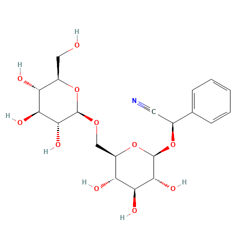 Amygdalin (CAS: 29883-15-6) - Chemical Structure and Molecular Formula 