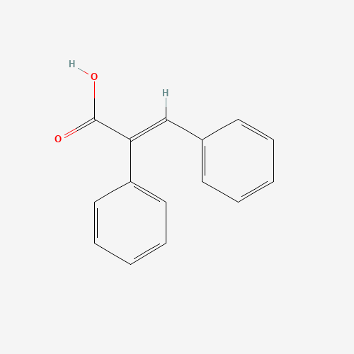 alpha-Phenylcinnamic acid (CAS: 91-48-5) - Chemical Structure and Molecular Formula 