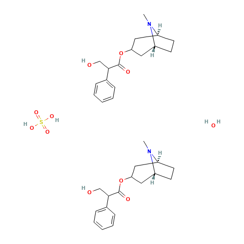 Atropine sulfate monohydrate (CAS: 5908-99-6) - Chemical Structure and Molecular Formula 