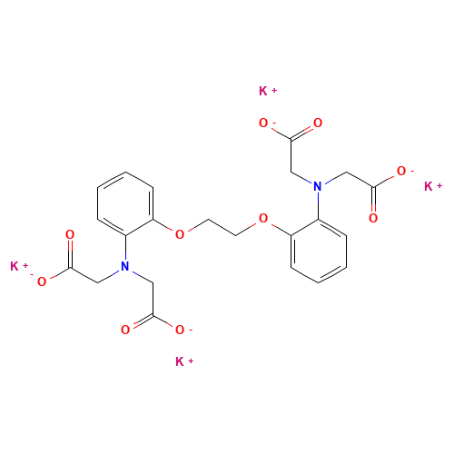 1,2-BIS(2-AMINOPHENOXY)ETHANE-N,N,N',N'-TETRAACETIC ACID TETRAPOTASSIUM SALT (CAS: 73630-08-7) - Chemical Structure and Molecular Formula 
