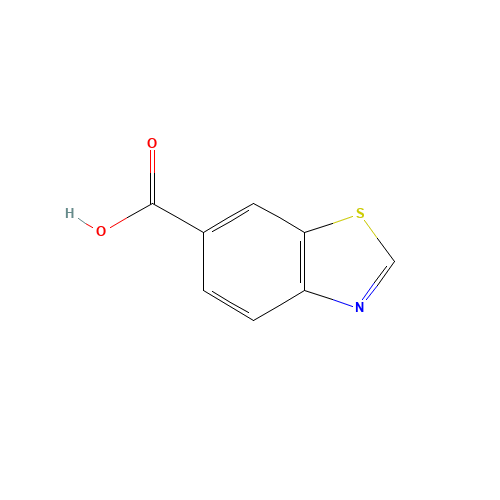 BENZOTHIAZOLE-6-CARBOXYLIC ACID (CAS: 3622-35-3) - Chemical Structure and Molecular Formula 