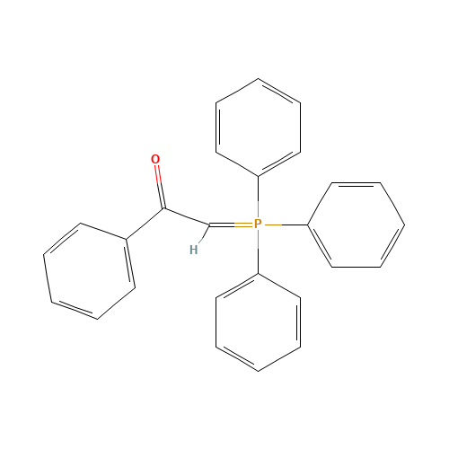 (BENZOYLMETHYLENE)TRIPHENYLPHOSPHORANE (CAS: 859-65-4) - Chemical Structure and Molecular Formula 