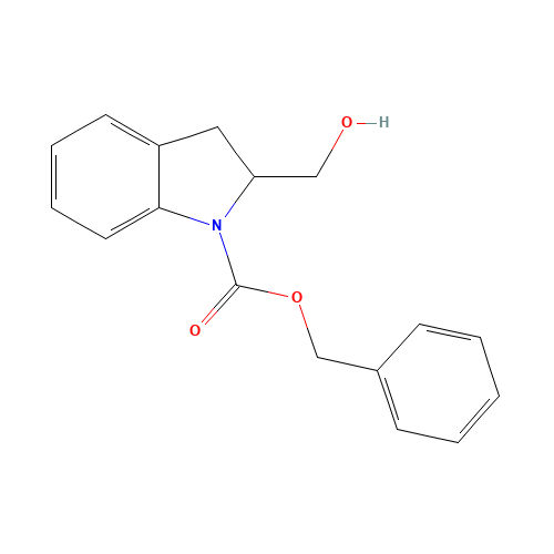 BENZYL 2-(HYDROXYMETHYL)-1-INDOLINECARBOXYLATE (CAS: 135829-04-8) - Chemical Structure and Molecular Formula 