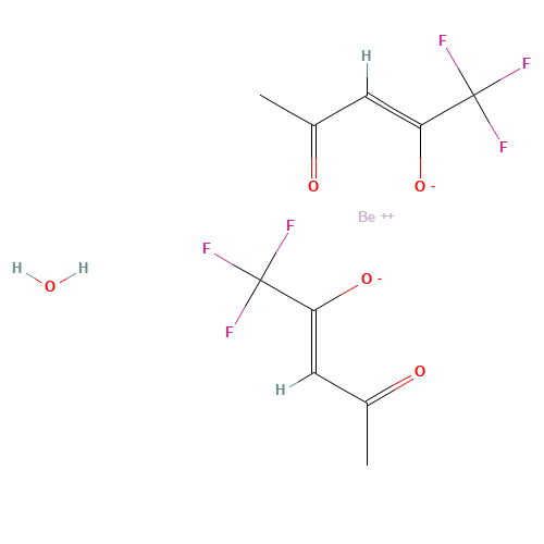 BERYLLIUM TRIFLUOROACETYLACETONATE HYDRATE (CAS: 13939-10-1) - Chemical Structure and Molecular Formula 