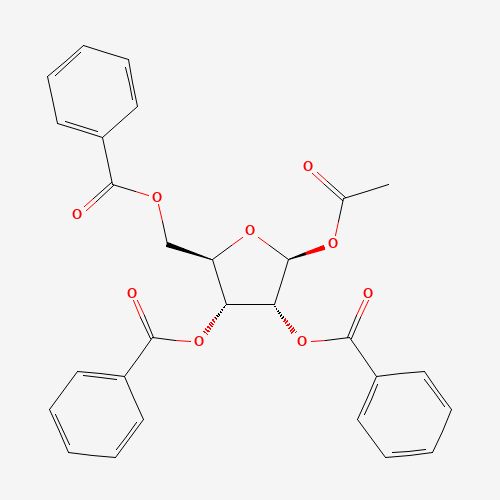 beta-D-Ribofuranose 1-acetate 2,3,5-tribenzoate (CAS: 6974-32-9) - Chemical Structure and Molecular Formula 