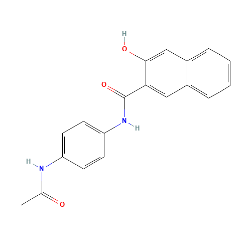 N-(4-Acetylaminophenyl)-3-hydroxynaphthalene-2-carboxamide (CAS: 41506-62-1) - Chemical Structure and Molecular Formula 