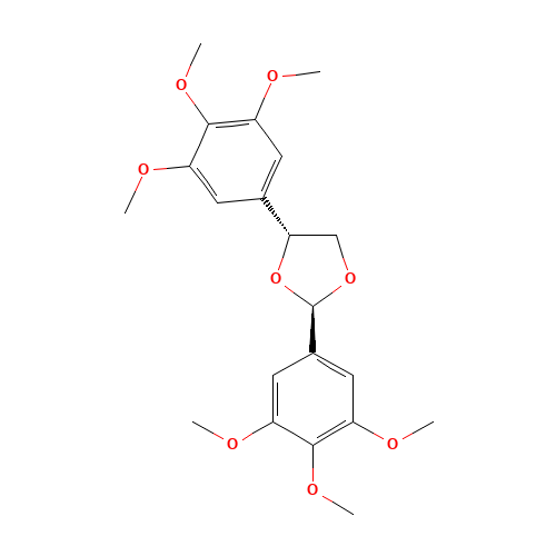 BIS-(3,4,5-TRIMETHOXYPHENYL)-1,3-DIOXOLANE (CAS: 116673-45-1) - Chemical Structure and Molecular Formula 