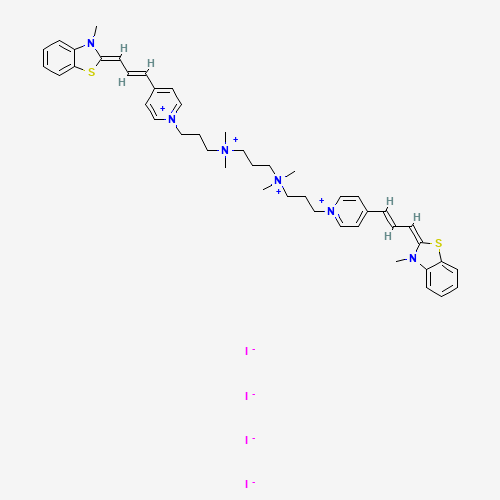 2-((E)-3-[1-(3-[[3-(DIMETHYL(3-[4-[(E)-3-(3-METHYL-1,3-BENZOTHIAZOL-3-IUM-2-YL)-2-PROPENYLIDENE]-1(4H)-PYRIDINYL]PROPYL)AMMONIO)PROPYL](DIMETHYL)AMMONIO]PROPYL)-4(1H)-PYRIDINYLIDENE]-1-PROPENYL)-3-METHYL-1,3-BENZOTHIAZOL-3-IUM TETRAIODIDE (CAS: 169454-17-5) - Related Chemical Product