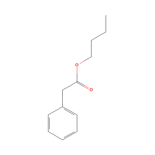 BUTYL PHENYLACETATE (CAS: 122-43-0) - Chemical Structure and Molecular Formula 