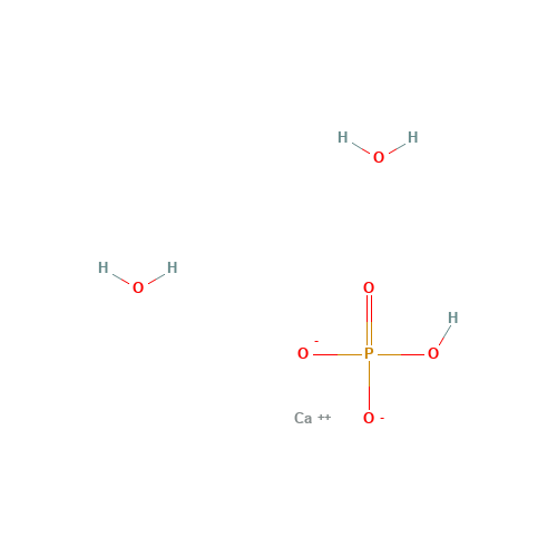 Calcium hydrogenphosphate dihydrate (CAS: 7789-77-7) - Chemical Structure and Molecular Formula 