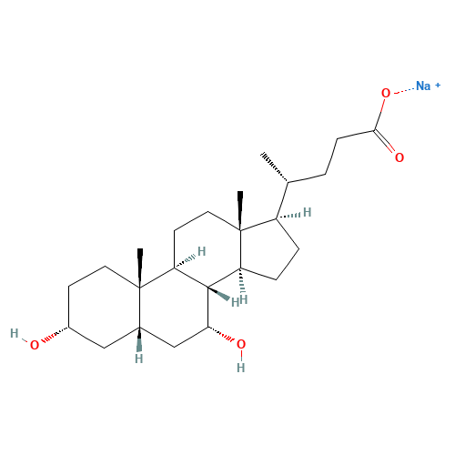 CHENODEOXYCHOLIC ACID SODIUM (CAS: 2646-38-0) - Chemical Structure and Molecular Formula 
