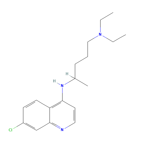 CHLOROQUINE (CAS: 54-05-7) - Chemical Structure and Molecular Formula 