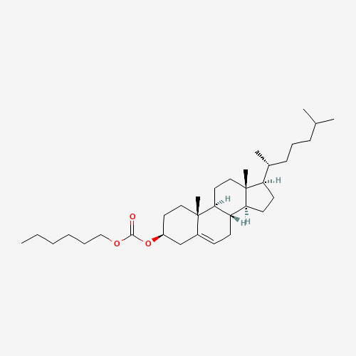 CHOLESTEROL N-HEXYL CARBONATE (CAS: 15455-80-8) - Chemical Structure and Molecular Formula 