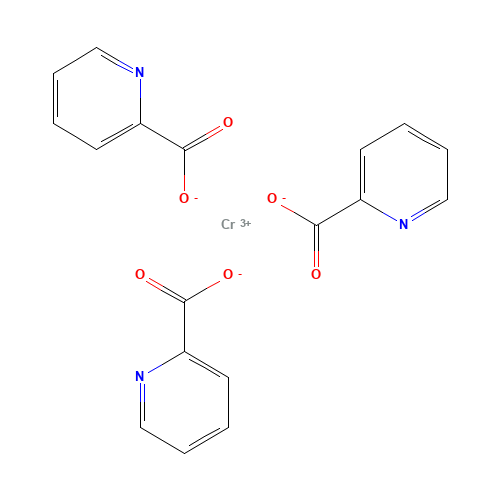 Picolinic acid chromium(III) salt (CAS: 14639-25-9) - Chemical Structure and Molecular Formula 