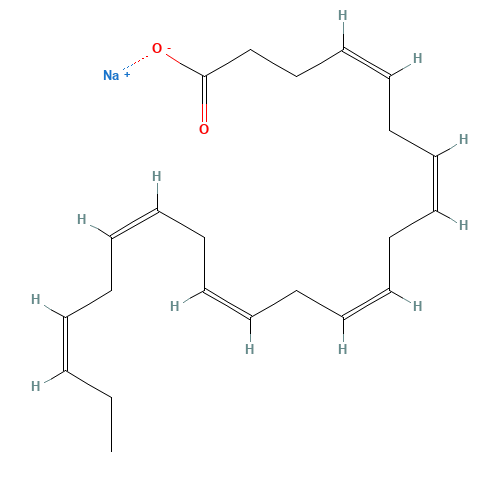 CIS-4,7,10,13,16,19-DOCOSAHEXAENOIC ACID SODIUM SALT (CAS: 81926-93-4) - Chemical Structure and Molecular Formula 