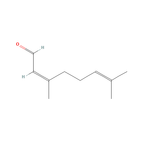 (Z)-3,7-dimethylocta-2,6-dienal (CAS: 106-26-3) - Chemical Structure and Molecular Formula 