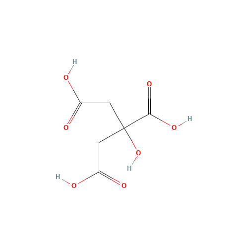 Citric acid (CAS: 77-92-9) - Chemical Structure and Molecular Formula 