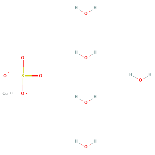 Copper sulfate pentahydrate (CAS: 7758-99-8) - Chemical Structure and Molecular Formula 