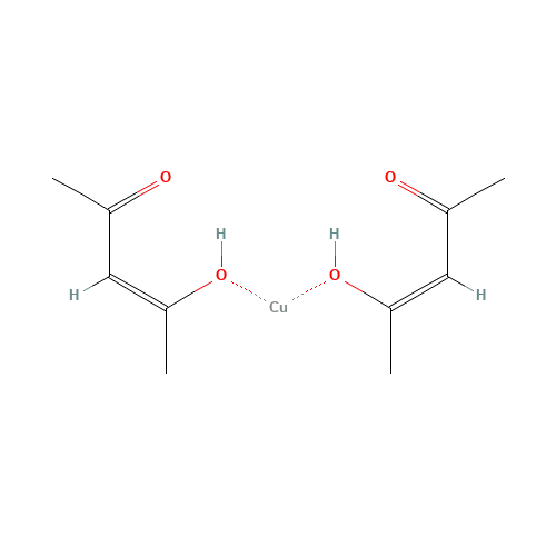 Cupric acetylacetonate (CAS: 13395-16-9) - Chemical Structure and Molecular Formula 