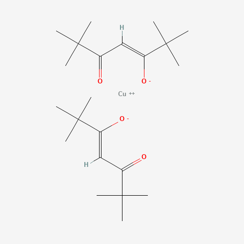 BIS(2,2,6,6-TETRAMETHYL-3,5-HEPTANEDIONATO)COPPER(II) (CAS: 14040-05-2) - Chemical Structure and Molecular Formula 