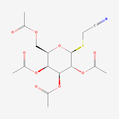 CYANOMETHYL 2,3,4,6-TETRA-O-ACETYL-1-THIO-BETA-D-GALACTOPYRANOSIDE (CAS: 61145-33-3) - Chemical Structure and Molecular Formula 