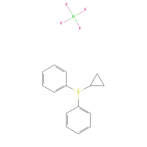 CYCLOPROPYLDIPHENYLSULFONIUM TETRAFLUOROBORATE (CAS: 33462-81-6) - Chemical Structure and Molecular Formula 