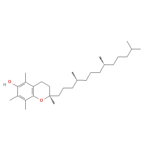 Vitamin E (CAS: 59-02-9) - Chemical Structure and Molecular Formula 