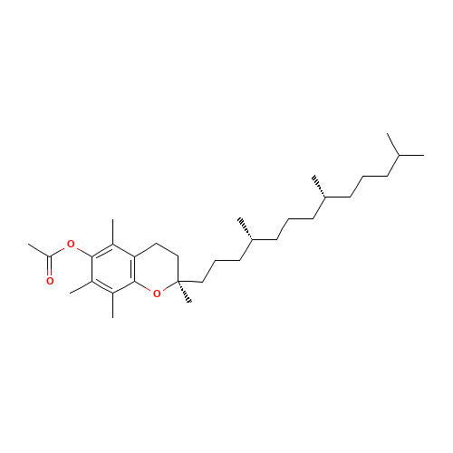 D-alpha-Tocopheryl acetate (CAS: 58-95-7) - Chemical Structure and Molecular Formula 