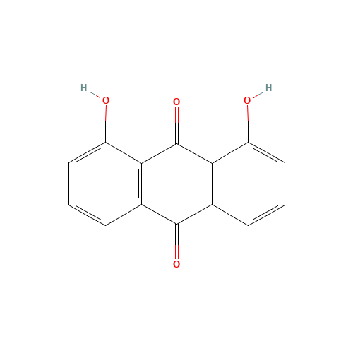 1,8-Dihydroxyanthraquinone (CAS: 117-10-2) - Chemical Structure and Molecular Formula 