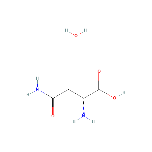 D(-)-Asparagine monohydrate (CAS: 5794-24-1) - Chemical Structure and Molecular Formula 