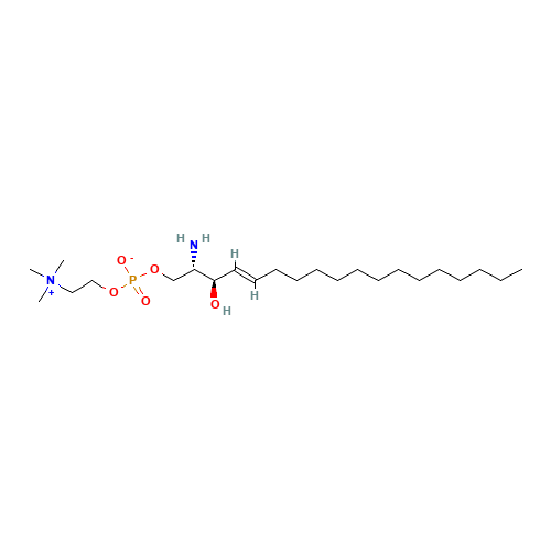 SPHINGOSYLPHOSPHORYLCHOLINE (CAS: 1670-26-4) - Chemical Structure and Molecular Formula 