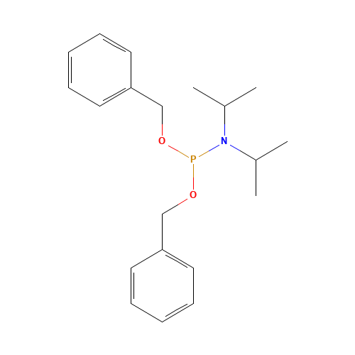 DIBENZYL-N,N-DIISOPROPYLPHOSPHOROAMIDITE (CAS: 108549-23-1) - Chemical Structure and Molecular Formula 