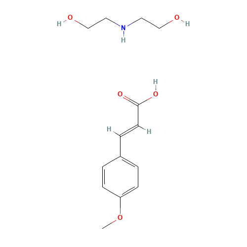 p-methoxycinnamic acid,compound with 2,2'-iminodiethanol (1:1) (CAS: 56265-46-4) - Chemical Structure and Molecular Formula 