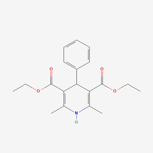 Diethyl2,6-dimethyl-4-phenyl-1,4-dihydropyridine-3,5-dicarboxylate (CAS: 1165-06-6) - Chemical Structure and Molecular Formula 