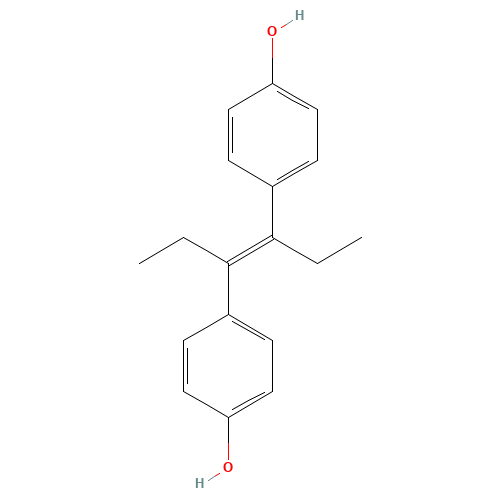Diethylstilbestrol (CAS: 6898-97-1) - Chemical Structure and Molecular Formula 