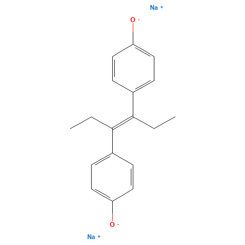DIETHYLSTILBESTROL DISODIUM SALT (CAS: 63528-82-5) - Chemical Structure and Molecular Formula 